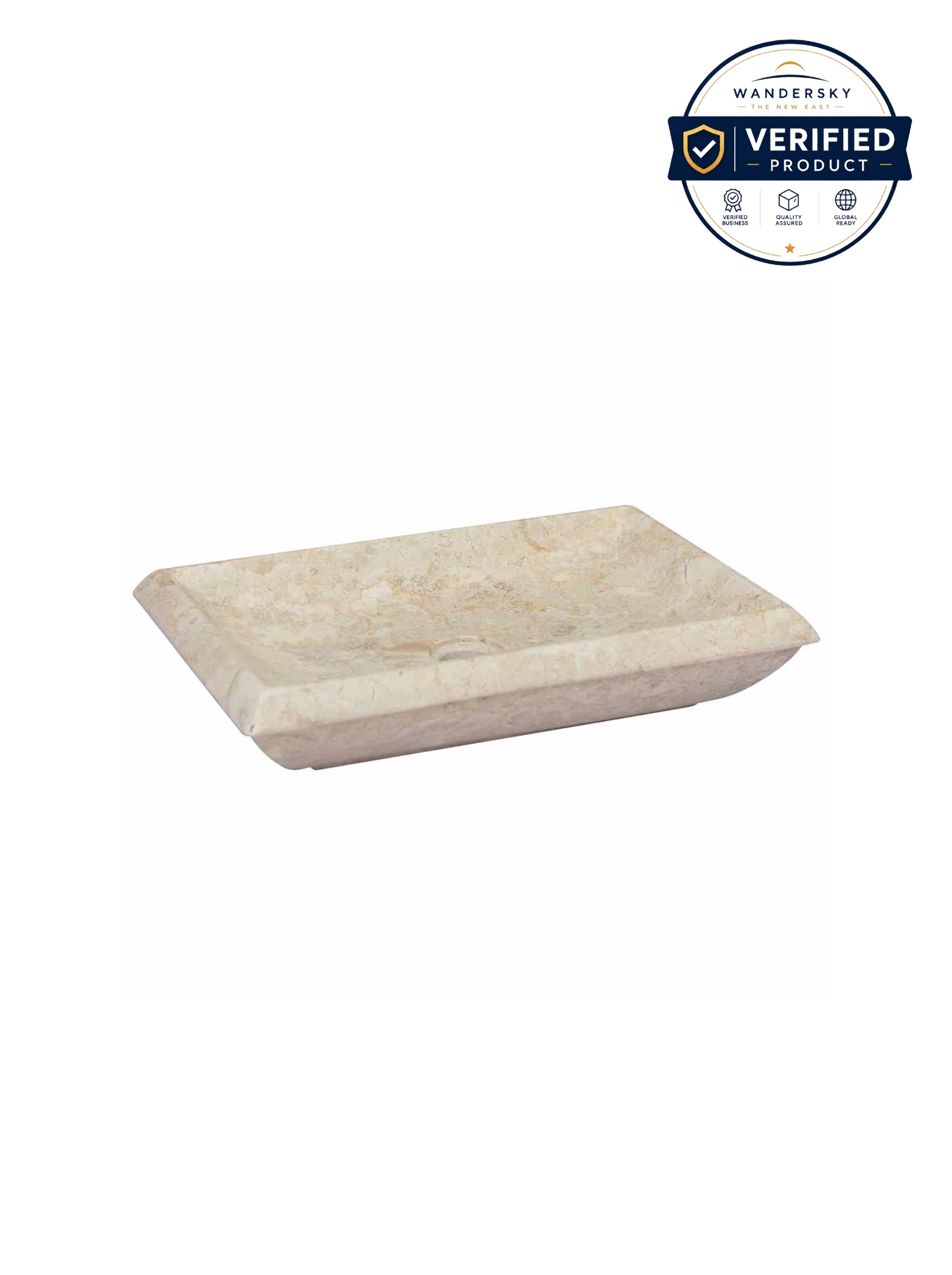 Washbasin Cream 50 x 35 x 10 cm Marble