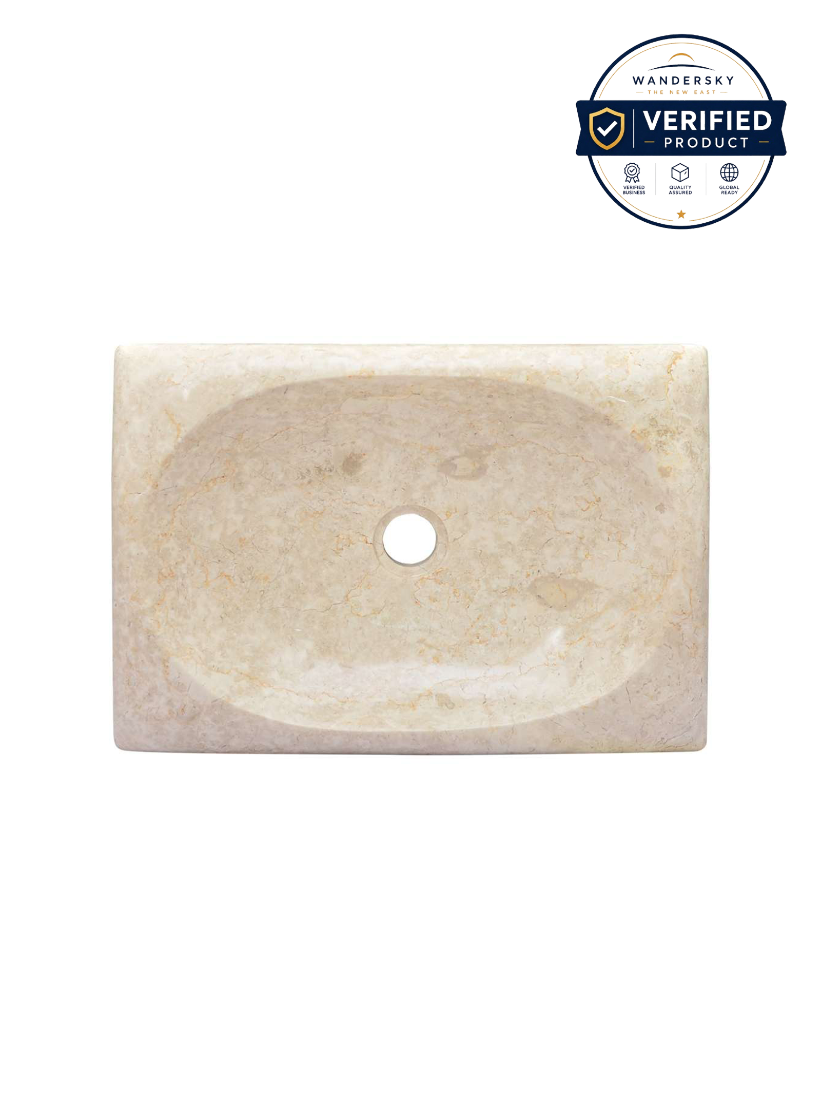 Sink Cream 50 x 35 x 10 cm Marble