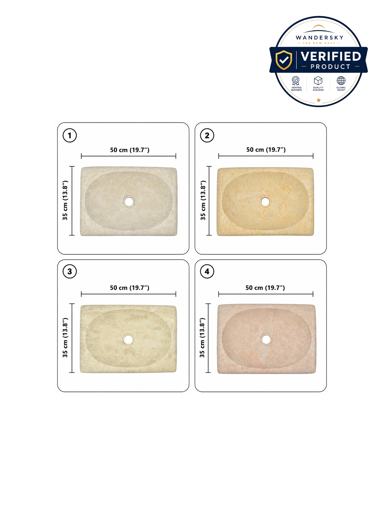 Sink Cream 50 x 35 x 10 cm Marble